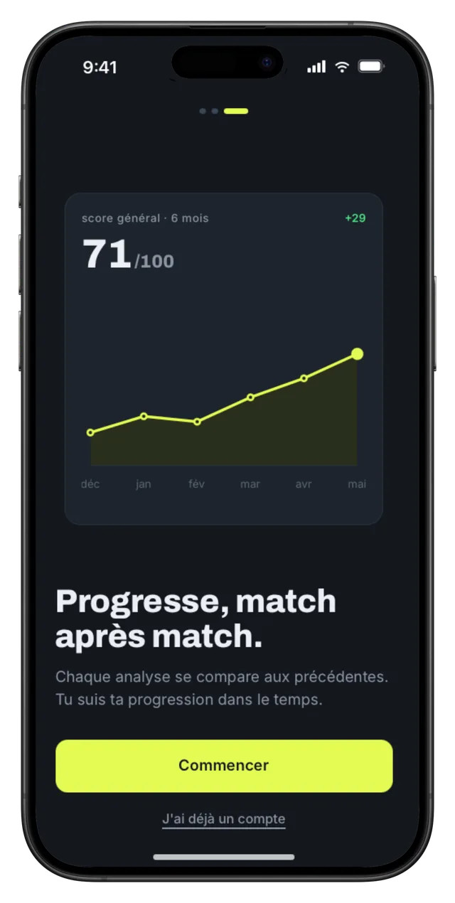 Écran de progression Kanchara : évolution de ton jeu match après match